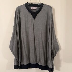 Vintage Slazenger Golf Sweatshirt Men's Size XL Black/Cream Houndstooth Cotton